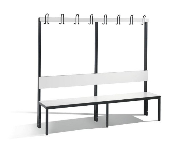 C+P Garderobenbank mit Rückenlehne, Basic Plus, H1650xB1960xT407mm, 8062-100 S10000