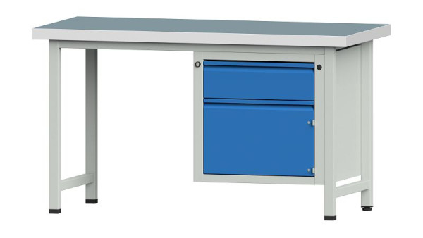 ANKE Werkbänke Kombiwerkbank, Modell 701 E, 1500 x 700 x 850 mm, RAL 7035/5012, UBP 50 mm, 510.505