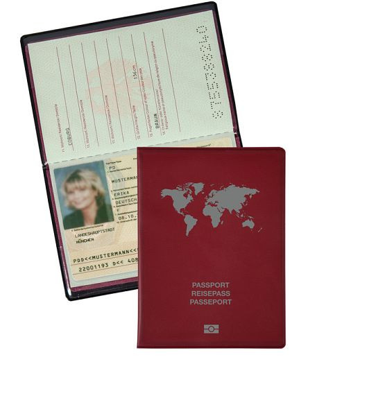 Eichner Reisepasshülle aus PVC-Folie, Abschrimfolie, rot, 9707-00233