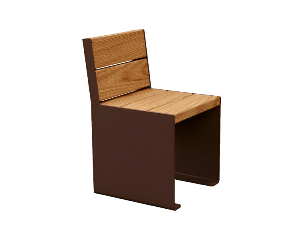 Procity Stuhl Kube. Mit Rückenlehne, Stahl & Holz, helle Eiche/RAL 8017, 306394.8017.CHEC