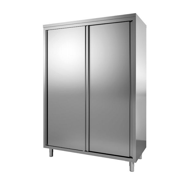 Gastro-Inox Schrank aus Edelstahl mit Schiebetüren, 2000(L)x600(T)x1500(H)mm, 303.449