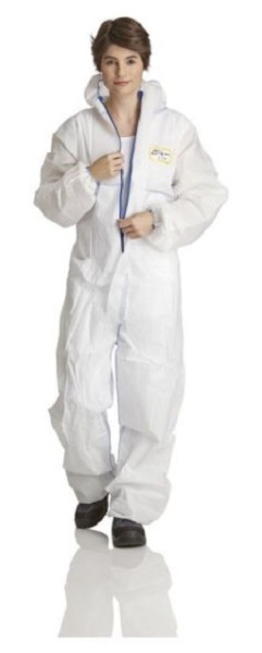 ProSafe Light Einweg-Overall, SMS-Material, Kapuze, weiß, Größe L, VE: 50 Stück, SMS-L