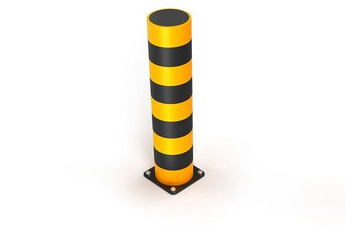 Ampere Rammschutz-Poller, mit beweglichen Außenringen aus Kunststoff, Höhe 1100 mm, gelb/schwarz, 304906