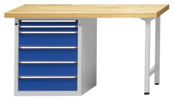ANKE Werkbänke Kombiwerkbank, Modell 811 V, 1500 x 700 x 840 mm, RAL 7035/5010, KSP 40 mm, 410.464