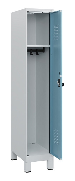 C+P Spind Evolo PLUS, Füße, 1 Abteil, 1630x300x500mm, 7035/0010, Drehriegel, 0490105-10 S10009