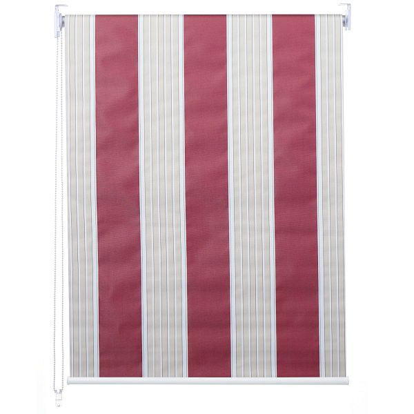 Mendler Rollo HWC-D52, Fensterrollo Seitenzugrollo Jalousie, 60x160cm Sonnenschutz Verdunkelung blickdicht, rot/weiß/beige, 63289