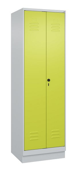 C+P Mehrzweckschrank Classic PLUS, Putzmittel-Spind, Sockel, 2 Abteile, 1950x600x500mm, 7035/0024, Drehriegel, 080120-00 S10010