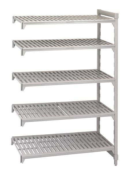 Cambro Camshelving® Premium, geschlitzte Anbaueinheit, 120 kg pro Fachboden, 5 Fachböden, 40 x 153,5 x 180 cm, MPA41518V5PKG490