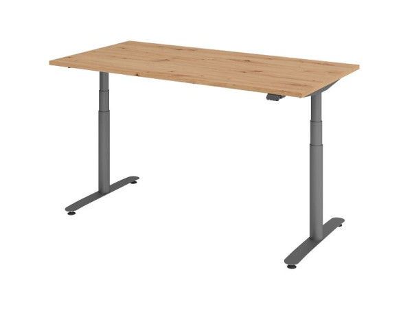 Hammerbacher Sitz-Steh-Schreibtisch elektrisch 160x80cm Asteiche/Graphit, VXDLR16/R/G