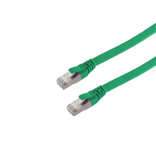 shiverpeaks BASIC-S, RJ45 Patchkabel-Flachkabel, Flat U/FTP mit CAT 7 Rohkabel, slim, grün 2,0m, BS75512-SLG