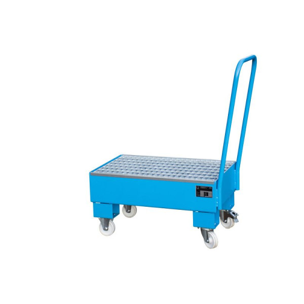 STEIN HGS Fahrbare Auffangwanne AW 60 SR, 3mm Stahlblech, für 60l-Fässer, RAL 5012 lichtblau, lackiert, 2 x 60 Liter Fass, 79203.0003