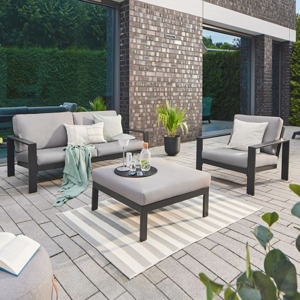 HOME DELUXE Gartenlounge Aluminium RIO M, Anthrazit, 31807