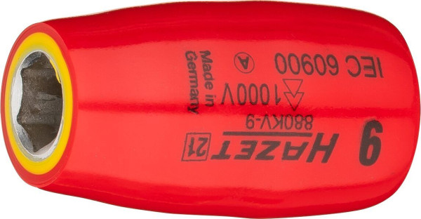 Hazet Steckschlüsseleinsatz, Sechskant, Vierkant hohl 10 mm (3/8 Zoll), 9 mm, Kurze Ausführung, 880KV-9