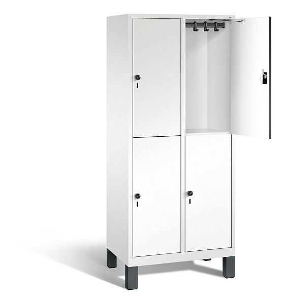 C+P Spind doppelstöckig Evolo, H1850xB810xT500mm, Farbe: Verkehrsweiß / Dekor Weiß, 48310-22 S10289