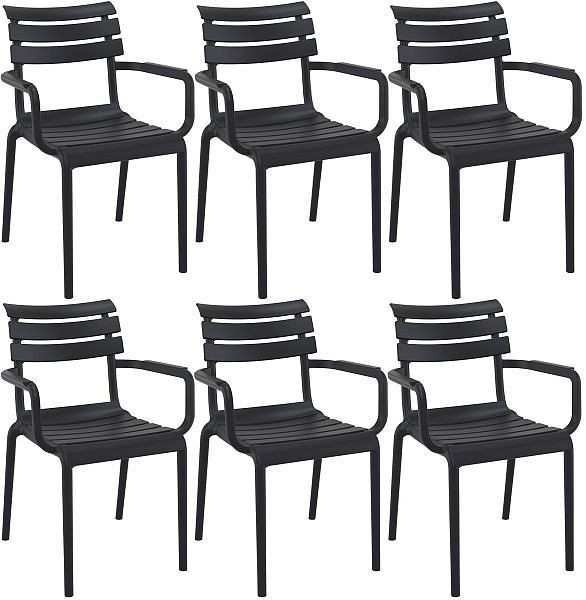 CLP 6er Set Stühle Paris, schwarz, 328012, 4255716386849