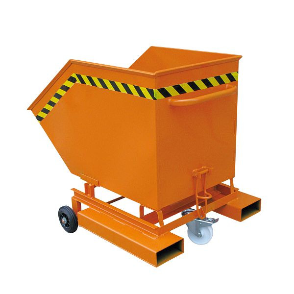 Eichinger Industrie Kastenwagen mit Rollen und Einfahrtaschen, 300 kg, 200 Liter, reinorange, 20410200000000