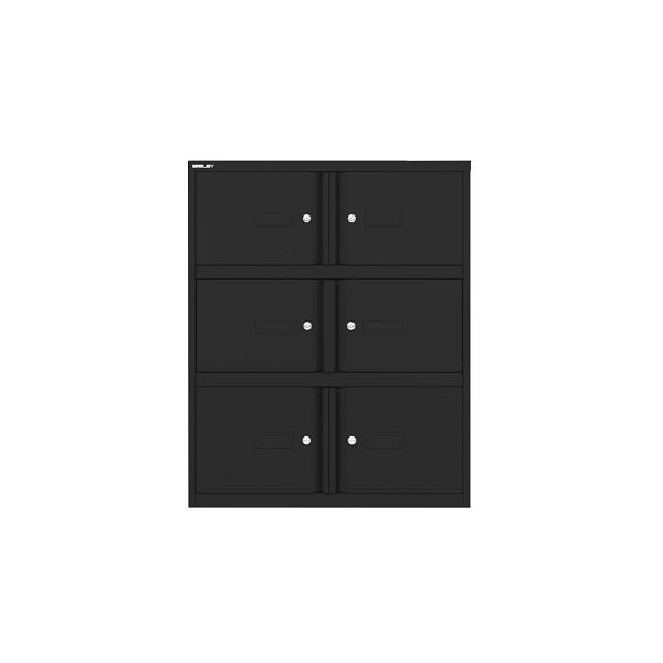 Bisley Essentials Office Locker, Höhe 1000-1024 x Breite 800 x Tiefe 470 mm, 133 schwarz antibakteriell, YELD0810133