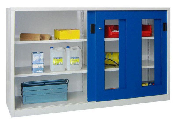 Pavoy Schiebetürenschrank 1200/400/2000, Böden gepulvert, Sichtfenster, 30301-200-491-910905