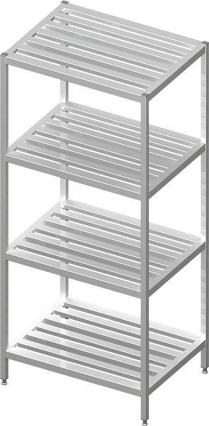 Stalgast Regal mit Gitterrost-Böden, 900x600x1800 mm, verschweißt, VRL09602