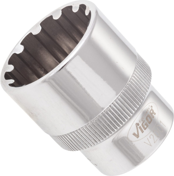 VIGOR Multiprofil Steckschlüsseleinsatz, Vierkant hohl 12,5 mm (1/2 Zoll), Multiprofil, 24 mm, VE: 10 Stück, V2001
