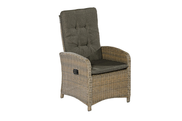 Merxx Atrani Sessel, durch Gasdruck verstellbar, inkl. Auflagen, 2er Set, Aluminiumgestell mit Kunststoffgeflecht, 50403-277