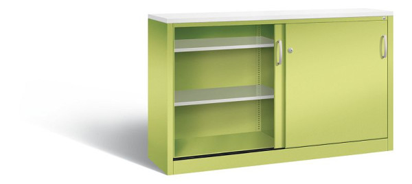 C+P Sideboard mit Schiebetüren Acurado, H1000xB1600xT400mm, Farbe: Viridingrün / Viridingrün, Bügelgriff, 2146-00 S10107