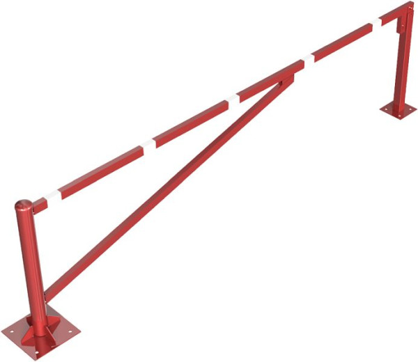 Schake Drehschranke 3,50m, mit Profilzylinder, Drehpfosten: Ø 102mm, Schrankenarm: 60x40mm, inkl. 2 Auflagepfosten, zum Aufdübeln, 413_350ZBP