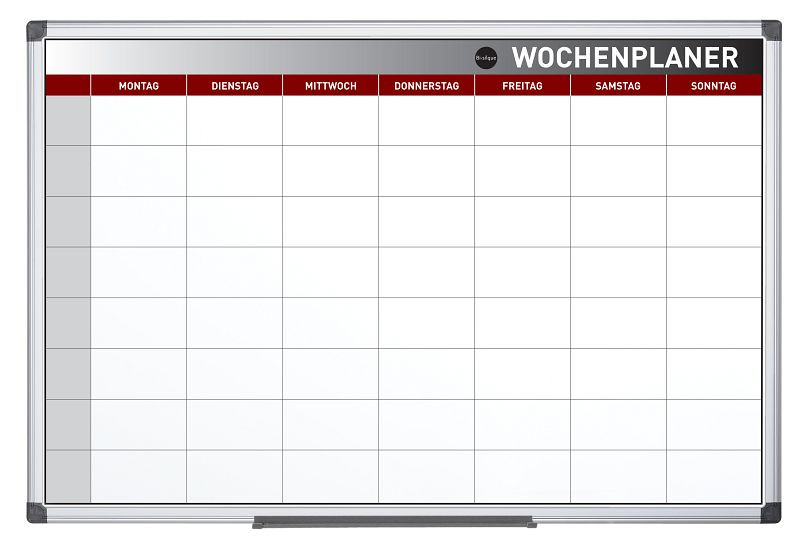 Bi-Office Maya Magnetischer Wochenplaner mit Aluminiumrahmen 90x60cm, GA03136170