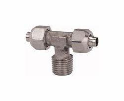 Riegler T-Einschraubverschraubung, Außengewinde konisch nach ISO 7-1, Edelstahl, 110706