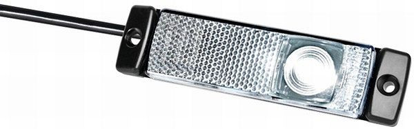 HELLA Positionsleuchte, LED, 24V, Anbau/Schraubanschluss, Lichtscheibenfarbe: glasklar, LED-Lichtfarbe: weiß, Kabel: 450mm, AMP, vorne, 2PG 008 645-831