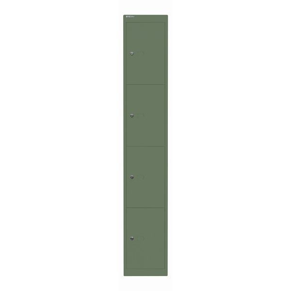 Bisley Schließfachschrank Office, 4 Fächer, Tiefe 457 mm, 623 olivgrün, CLK184623