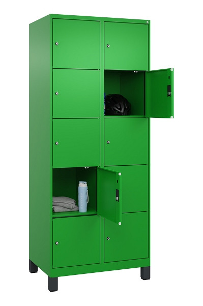 C+P Schließfachschrank Evolo PLUS, mit Füßen, 10 Fächer, 1950x800x500mm, 6037/6, 049010-225 S10026