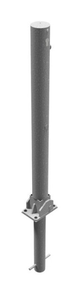 Schake Absperrpfosten Stahlrohr Ø 76 x 2,6 mm umlegbar, mit Profilzylinderschloss, zum Einbetonieren mit Bodenhülse, 476UZH