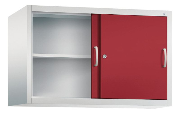 C+P Aufsatzschrank Acurado, H790xB1200xT500mm, Farbe: Lichtgrau / Rubinrot, Bügelgriff, 2 OH, 2055-00 S10073