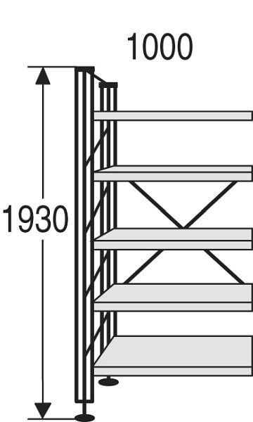 Kerkmann Bibliotheks-Regal Libra, B 1000 x T 300 x H 1930 mm, Buche, 52133052