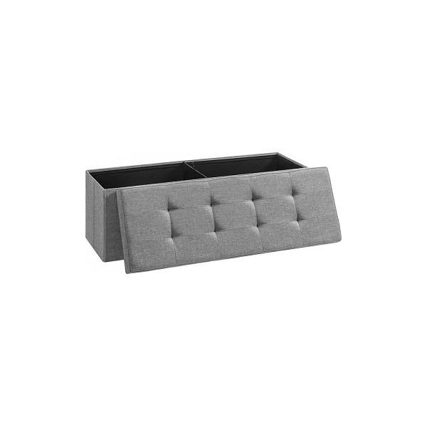 SONGMICS Sitzbank mit Stauraum 110 cm Hellgrau, LSF77G, 6955880322787