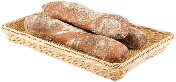 APS GN 1/4 Korb, 26,5 x 16,2 cm, Höhe: 10 cm, Polypropylen, hellbeige, mit Edelstahldraht im Rand, 40246
