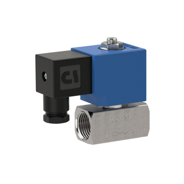 Riegler 2/2-Wege-Magnetventil, ES, NO, direktgesteuert, 230 V, G 1/8, PN 0-5 bar, FKM, 148559