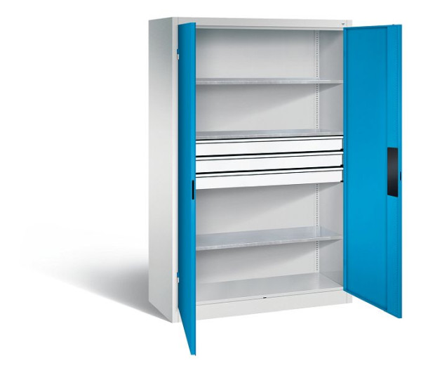 C+P Werkzeugschrank Acurado, H1950xB1200xT500mm, Farbe: Lichtgrau / Lichtblau, Muldengriff, 8931-5230 S10079