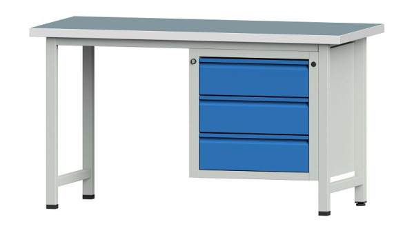 ANKE Werkbänke Kombiwerkbank, Modell 706 E, 1500 x 700 x 840 mm, RAL 7035/5012, UBP 40 mm, 510.520