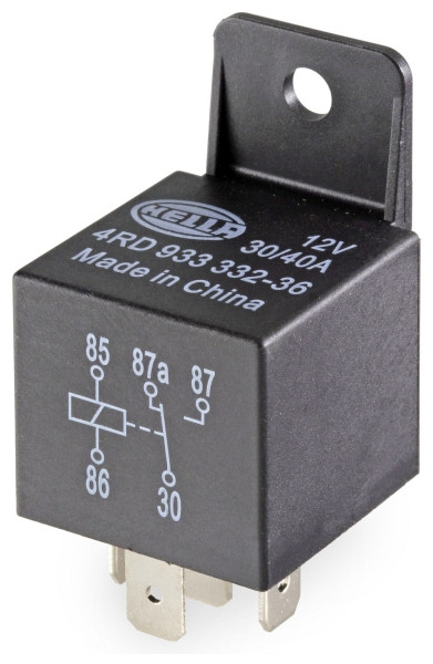HELLA Relais, Arbeitsstrom, 12V, 5-polig, Wechsler, mit Halter, 4RD 933 332-361