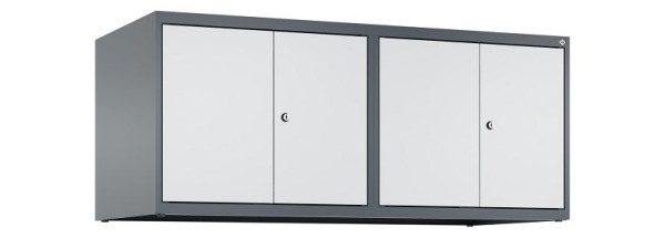 C+P Schrankaufsatz Classic PLUS, C Aufsatzschrank Classic PLUS, 4 Abteile, 500x1200x500mm, 7016/7035, Zylinderschlösser, 080092-40 S10028