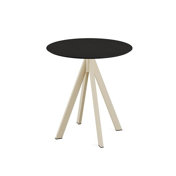 Feros Infinity Terrassentisch Sand frame + Schwarz HPL Tischplatte Ø70 cm, 120031070