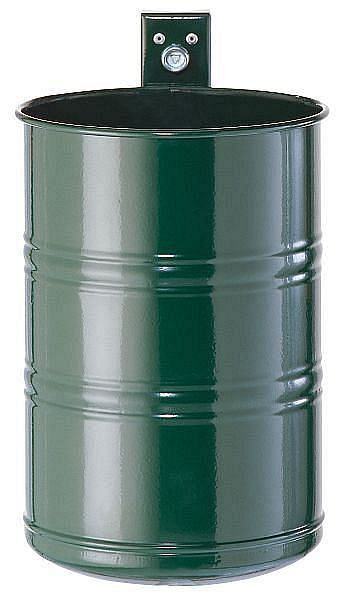Renner Abfallbehälter ca. 35 L, ungelocht, zur Wand- und Pfostenbefestigung, feuerverzinkt und pulverbeschichtet, moosgrün, 7004-01PB 6005