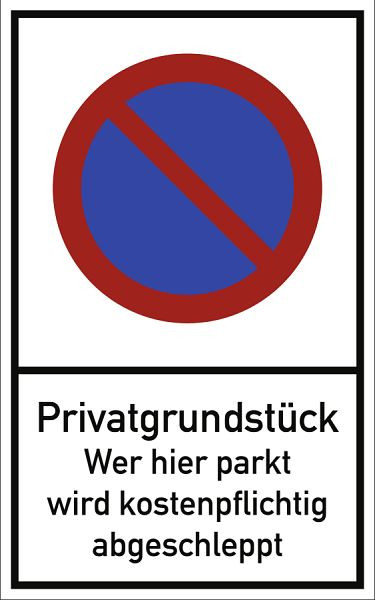 Moedel Privatgrundstück Wer hier parkt..., Aluminium, 400x650 mm, 57007