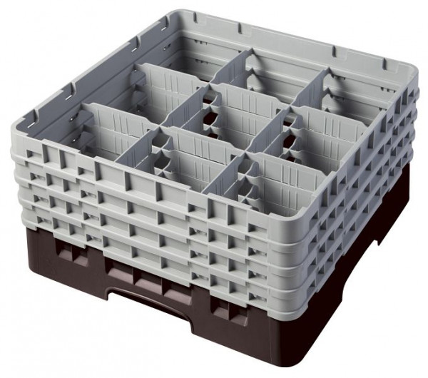 Cambro Spülkorb mit 9 Fächer Camrack® 21,5 cm Braun, 9S800167