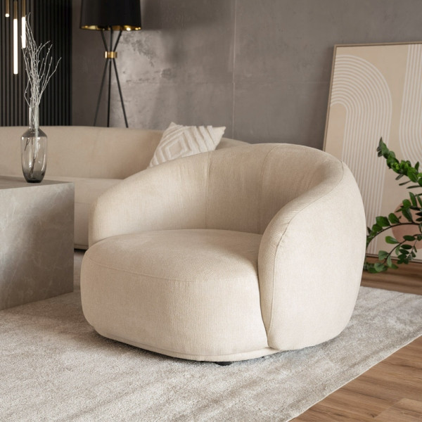 HOME DELUXE Sessel CASARA Webstoff Beige, 60498, 4058166314451