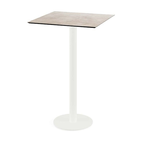 Feros Urban Stehtisch Weiß gestell + Moonstone HPL 70x70 cm, 130051377