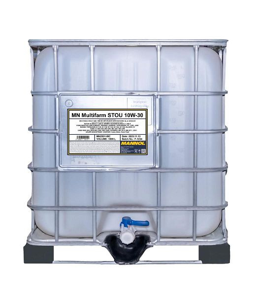 MANNOL Motor-Getriebe-Motoröl 2501 Multifarm STOU 10W-30, VE: 1000 l, MN2501-IBC