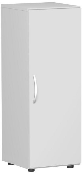 geramöbel Flügeltürenschrank mit Standfüßen, Griff links oder rechts, inkl. Türdämpfer, 400x420x1104, Lichtgrau/Lichtgrau, S-343102-LL